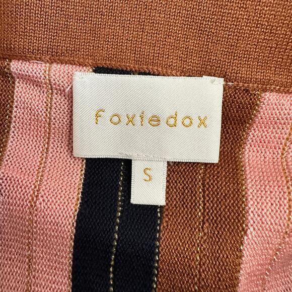 Foxiedox Striped Knit 2 Piece Set S Sweater + Maxi Skirt Festival Retro Boho Y2K - Picture 7 of 10